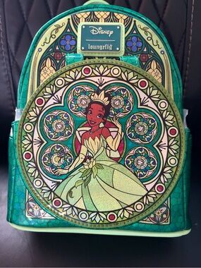 Loungefly Green Tiana Stained Glass Mini Backpack